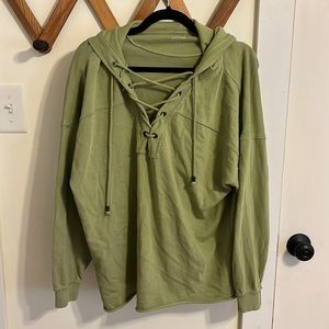Aerie lace up sweatshirt